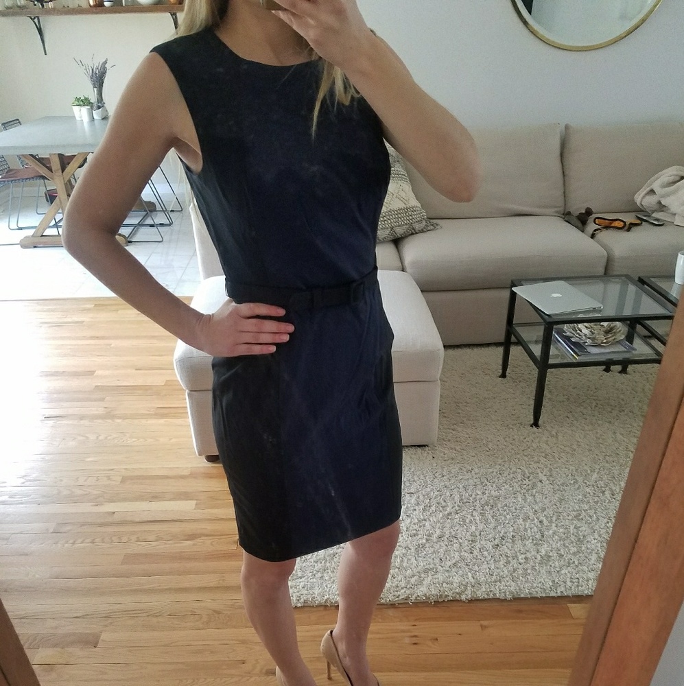 Banana republic navy and black color block dress